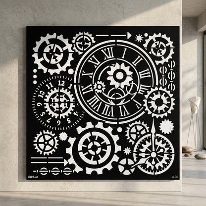 Steampunk Gear Clock Stencils Wall Painting Scrapbook Coloring Embossing Album Decorative Template ID# 628 – ID# 217
