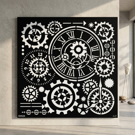 Steampunk Gear Clock Stencils Wall Painting Scrapbook Coloring Embossing Album Decorative Template ID# 628 – ID# 217