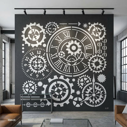 Steampunk Gear Clock Stencils Wall Painting Scrapbook Coloring Embossing Album Decorative Template ID# 628 – ID# 217