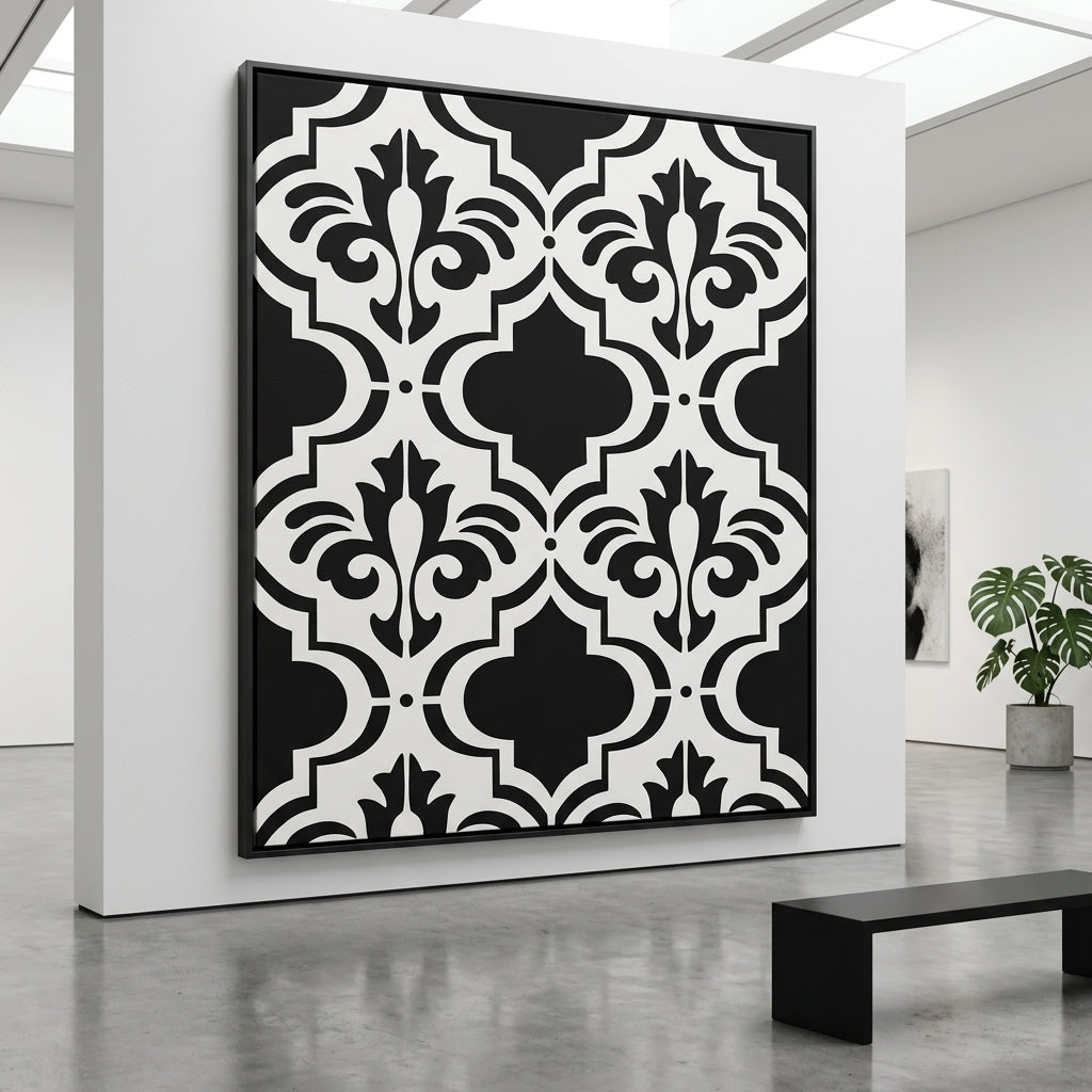 Moroccan Fleur Tile Stencil for Wall, Furniture & Fabric – Reusable Ornamental Design – ID# 687
