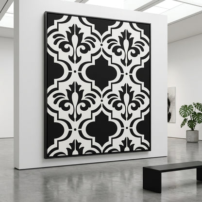 Moroccan Fleur Tile Stencil for Wall, Furniture & Fabric – Reusable Ornamental Design – ID# 687
