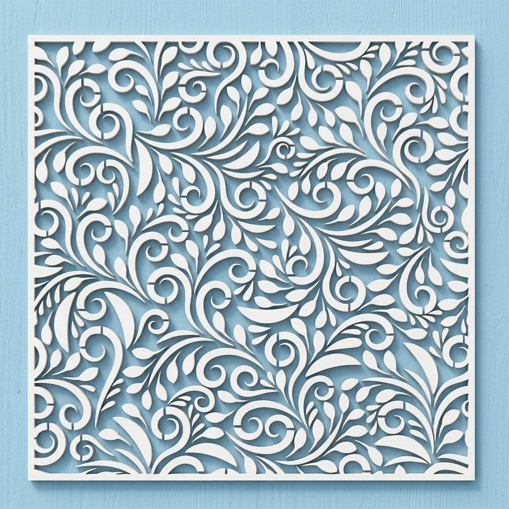 Ivy Leaf Floral Pattern Stencil – Elegant Botanical Wall Design ID#657 – ID# 171