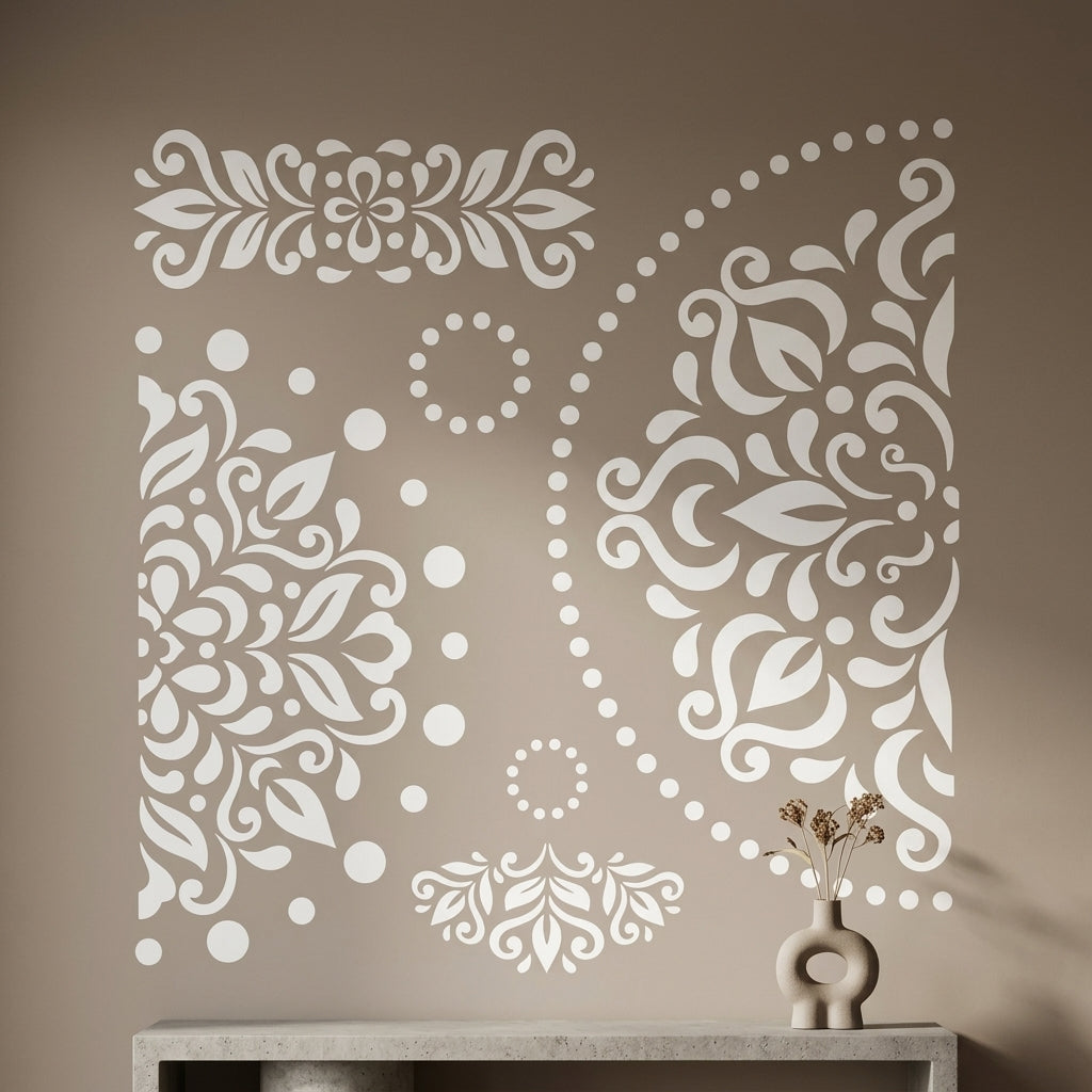 Mandala Reusable Stencil For Canvas And Wall Painting.ID# 454