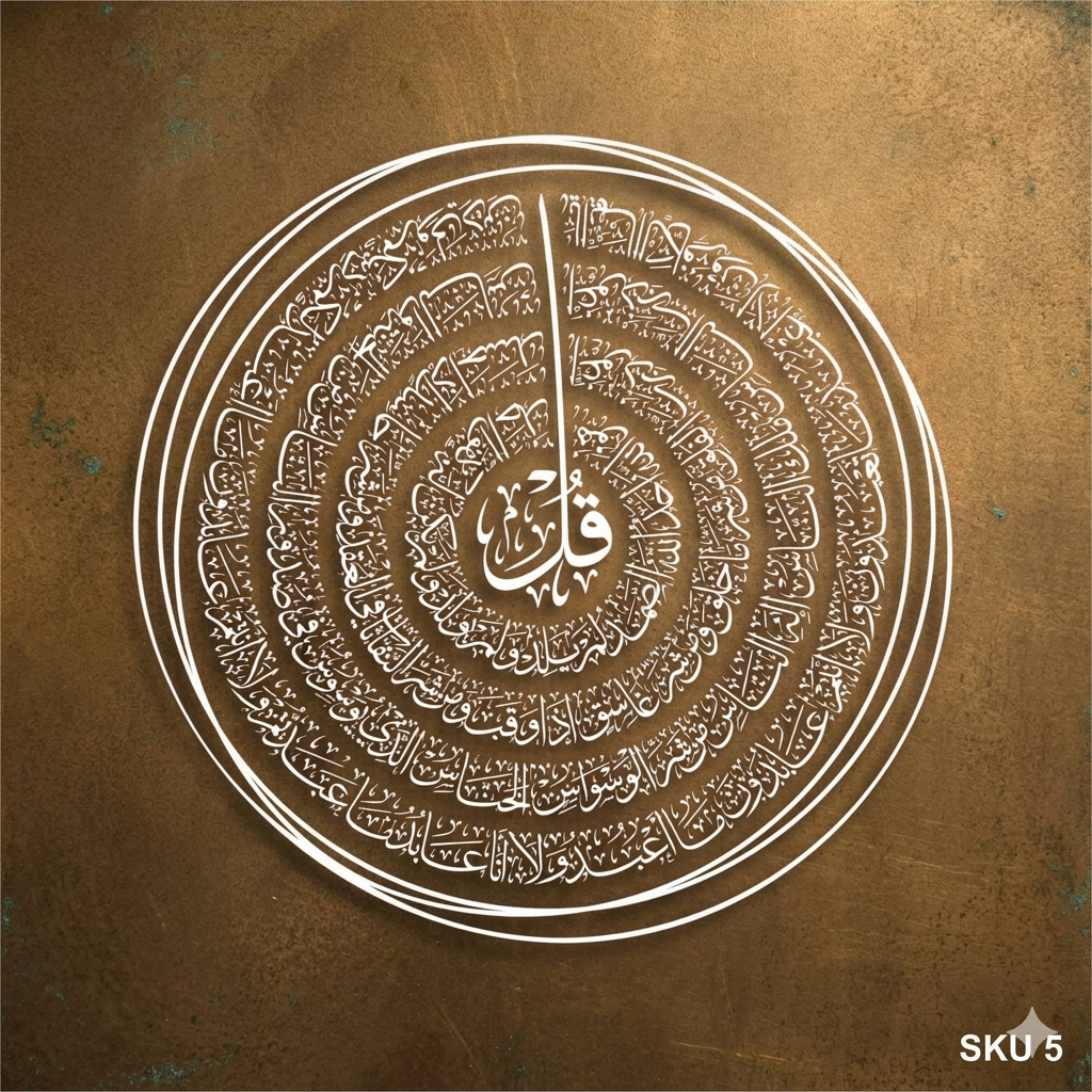 4 qul Thuluth style calligraphy Islamic Reusable Stencil for Canvas and wall painting sku 5