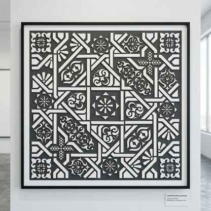Geometric Tile Stencil for Wall, Floor & Furniture – Moroccan Square Pattern – ID# 659