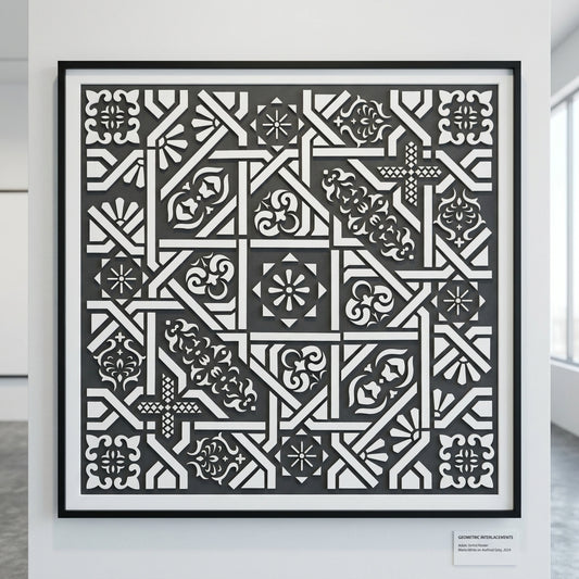 Geometric Tile Stencil for Wall, Floor & Furniture – Moroccan Square Pattern – ID# 659