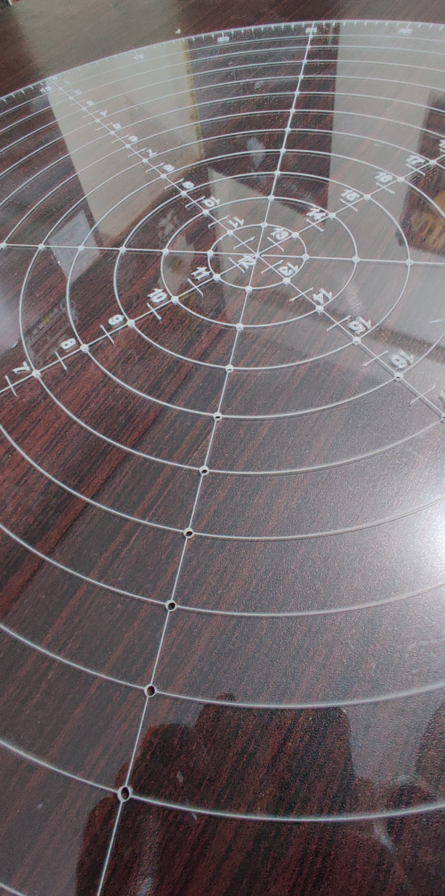 12 inches/24 inches Round Circul Finder/ Circle Maker Multipurpose Compass Clear Acrylic plastic thickness 3mm