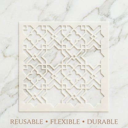 Moroccan Zellige Tile Stencil for Wall, Floor, Wood & Furniture Decor – Islamic Geometric Pattern – ID# 766