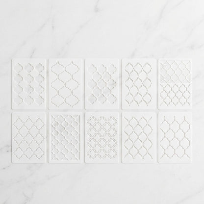 10 Pcs Ultimate Moroccan Stencils Design Pack for Cake , Wall, Fabric,  Canvas & Furniture painting  ID# 661