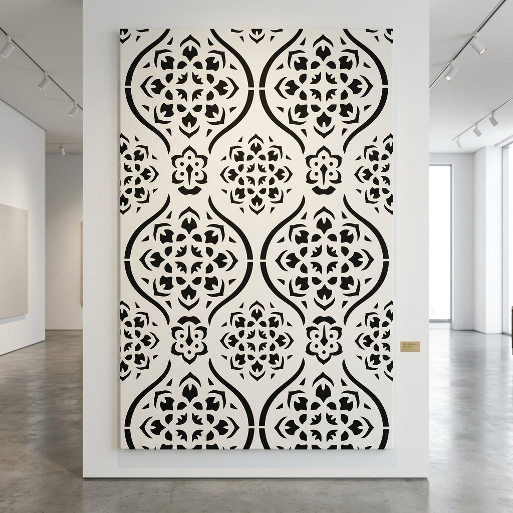 Arabesque Pattern Stencil for Wall, Furniture & Tile Art – Moroccan Geometric Design – ID# 723