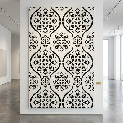 Arabesque Pattern Stencil for Wall, Furniture & Tile Art – Moroccan Geometric Design – ID# 723