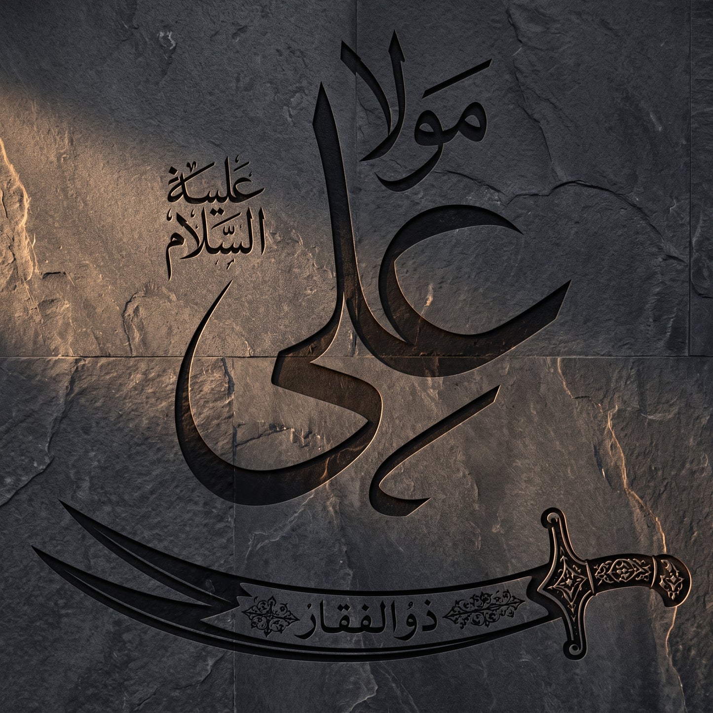 Mola Ali Calligraphy Islamic Reusable Stencil for Canvas and wall painting.