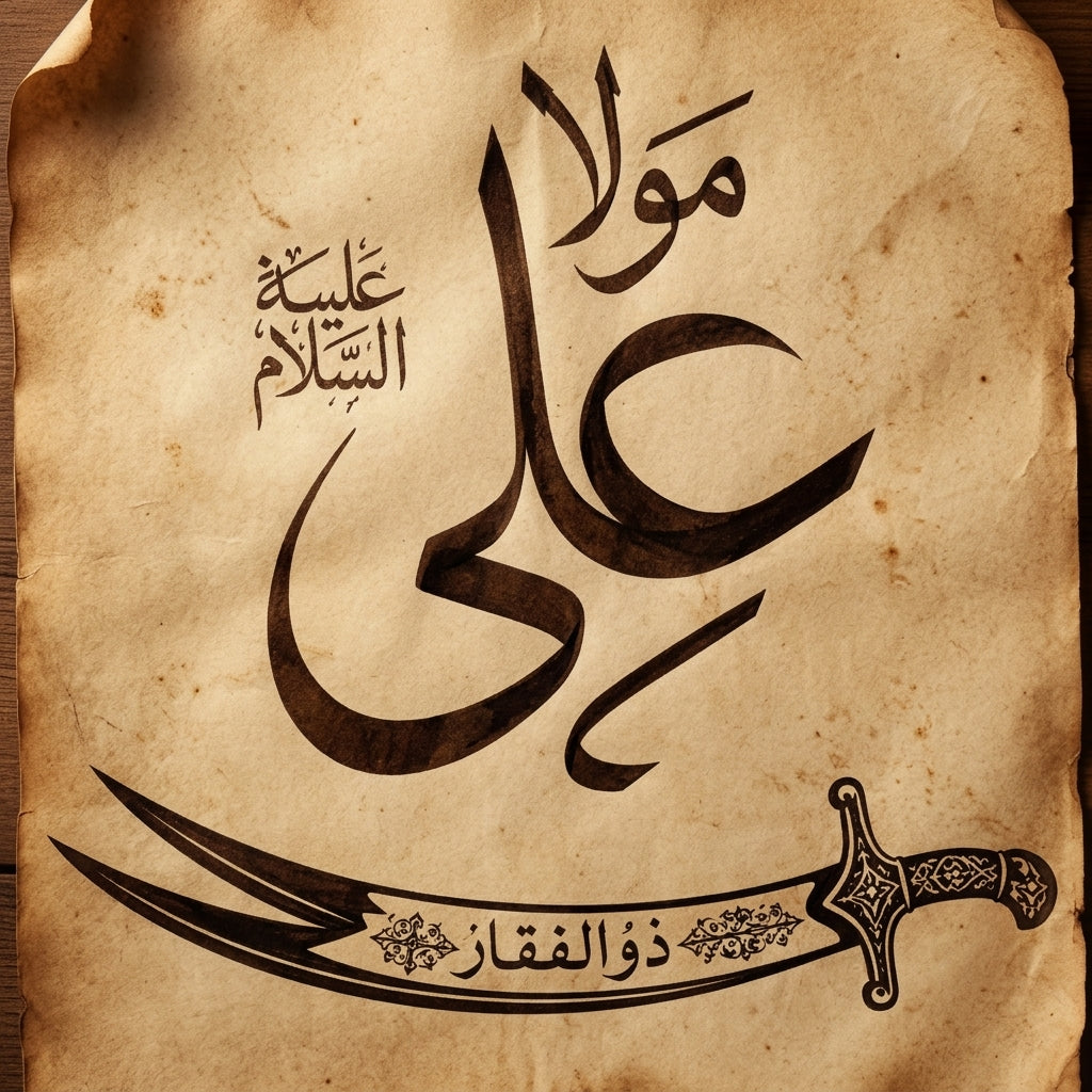 Mola Ali Calligraphy Islamic Reusable Stencil for Canvas and wall painting.