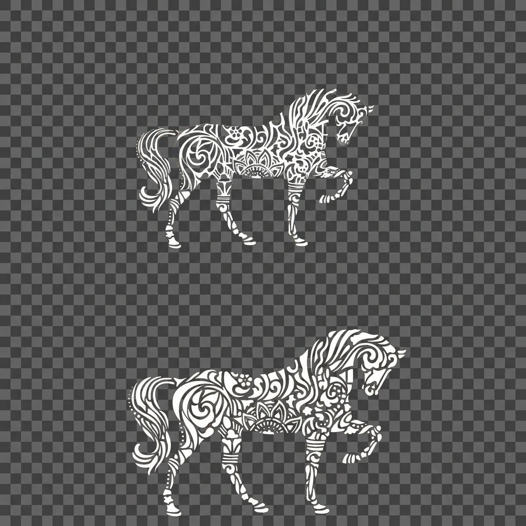 Mandala Horse Stencil for Wall, Wood & Fabric Art – Intricate Boho Design