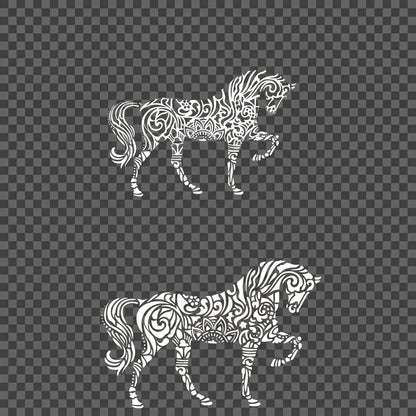 Mandala Horse Stencil for Wall, Wood & Fabric Art – Intricate Boho Design