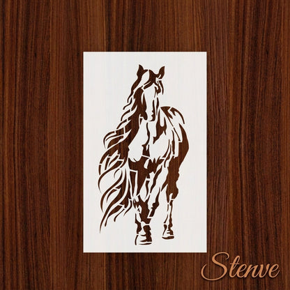 Galloping Horse Stencil for Wall, Wood & Fabric Art – Western Animal Design – ID# 680