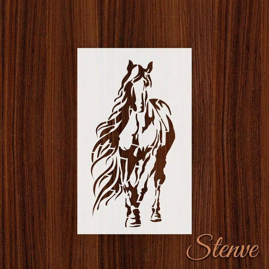 Galloping Horse Stencil for Wall, Wood & Fabric Art – Western Animal Design – ID# 680