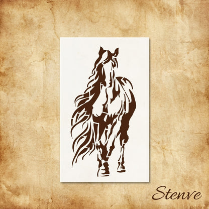 Galloping Horse Stencil for Wall, Wood & Fabric Art – Western Animal Design – ID# 680