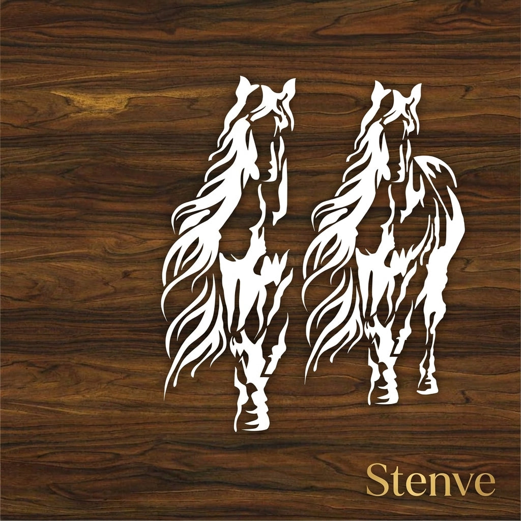 Galloping Horse Stencil for Wall, Wood & Fabric Art – Western Animal Design – ID# 680