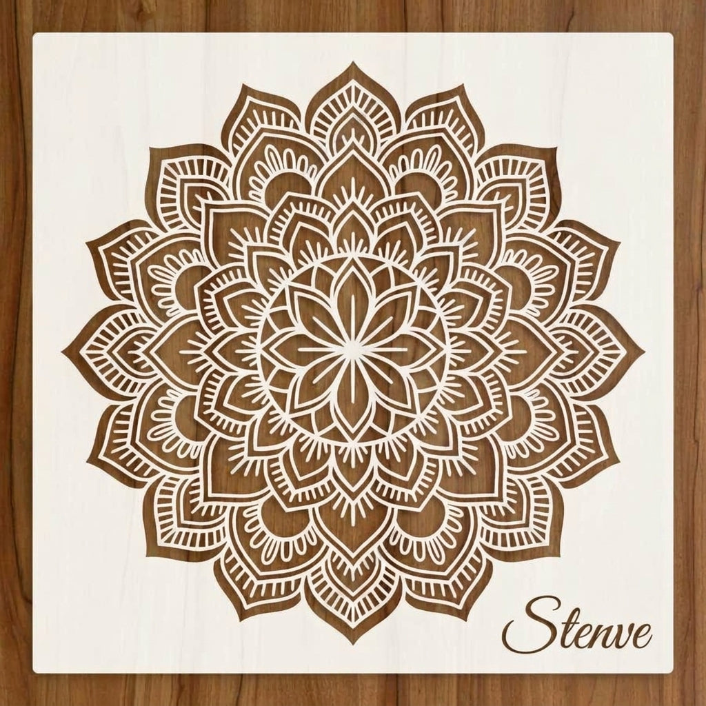 Imperial Floral Mandala Stencil for Wall, Floor & Furniture Art – Decorative Round Mandala Design – ID# 761