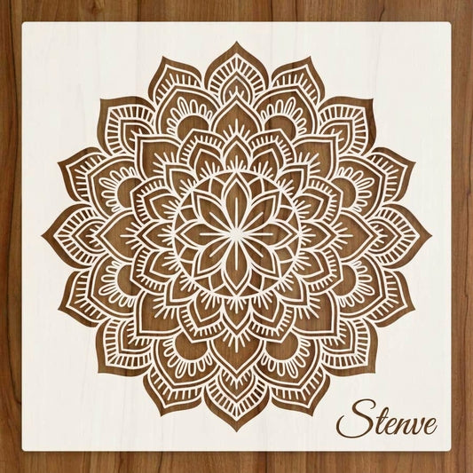 Imperial Floral Mandala Stencil for Wall, Floor & Furniture Art – Decorative Round Mandala Design – ID# 761