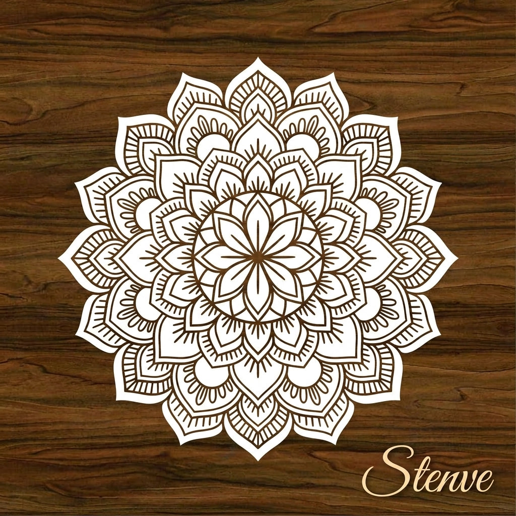 Imperial Floral Mandala Stencil for Wall, Floor & Furniture Art – Decorative Round Mandala Design – ID# 761