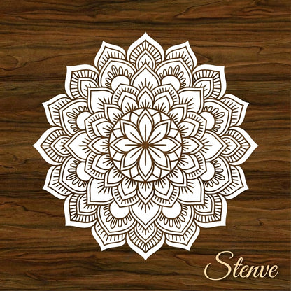 Imperial Floral Mandala Stencil for Wall, Floor & Furniture Art – Decorative Round Mandala Design – ID# 761