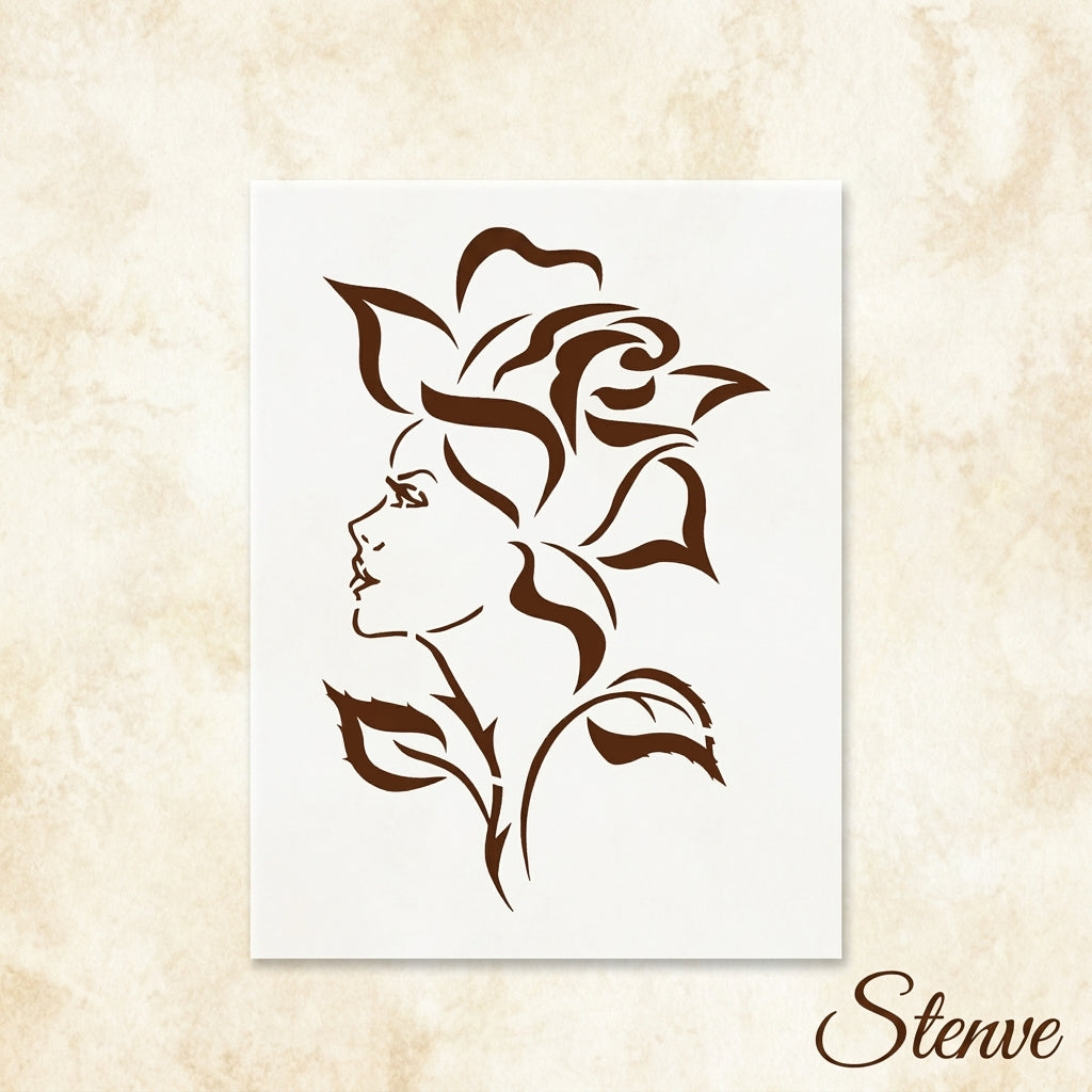 Elegant Floral Vine Corner Stencil for Wall, Wood, Furniture & Fabric Art – Reusable Mylar Design – ID# 776