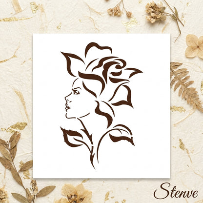 Elegant Floral Vine Corner Stencil for Wall, Wood, Furniture & Fabric Art – Reusable Mylar Design – ID# 776