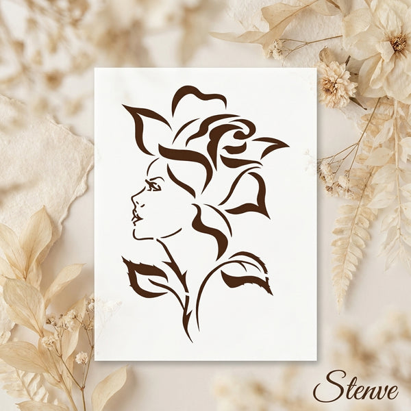 Elegant Floral Vine Corner Stencil for Wall, Wood, Furniture & Fabric Art – Reusable Mylar Design – ID# 776