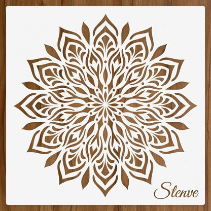 Floral Harmony Mandala Stencil for Wall, Floor & Furniture Art – Decorative Floral Mandala Pattern – ID# 727