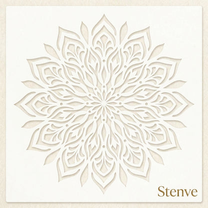 Floral Harmony Mandala Stencil for Wall, Floor & Furniture Art – Decorative Floral Mandala Pattern – ID# 727
