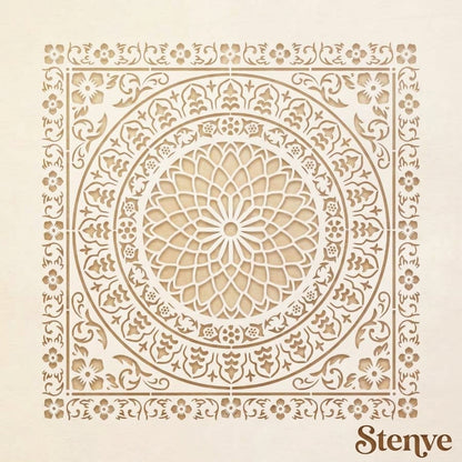 Floral Medallion Mandala Stencil for Walls, Floors & Tiles – Ornamental Decorative Pattern – ID# 735