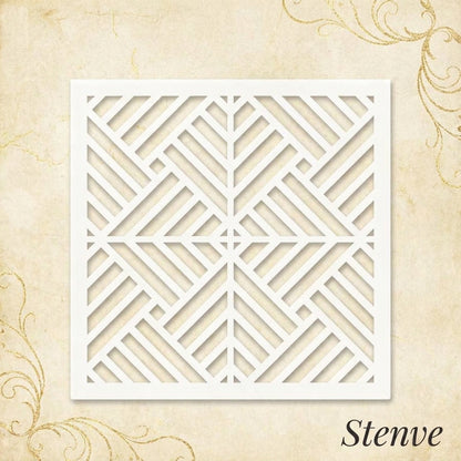 Art Deco Geometric Maze Stencil for Wall, Floor, Wood & Tile Decor – Reusable Linear Pattern – ID# 765