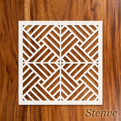 Art Deco Geometric Maze Stencil for Wall, Floor, Wood & Tile Decor – Reusable Linear Pattern – ID# 765