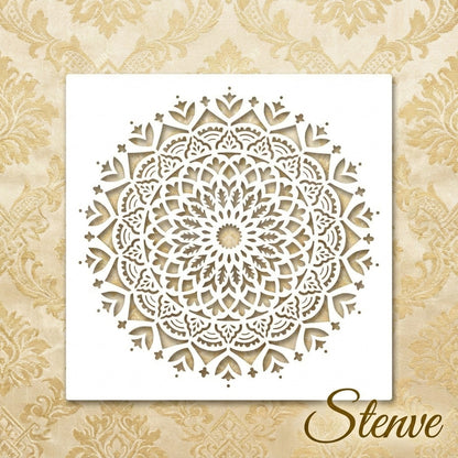 Sacred Geometry Mandala Stencil for Wall, Floor & Furniture Art – Decorative Round Mandala Pattern – ID# 726