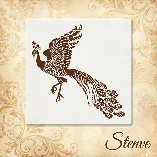 Peacock Reusable Stencil For Canvas And Wall Painting Scrapbook Coloring Embossing Album Decorative Card Template. ID #495