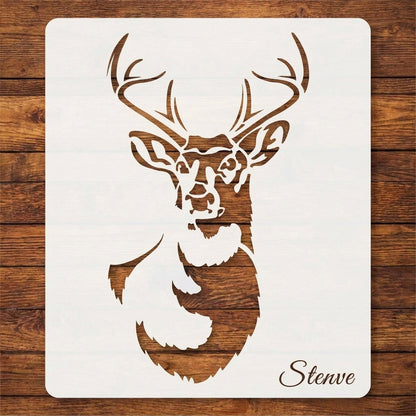 Deer Head Reusable Stencil for Canvas and wall painting.ID# 429