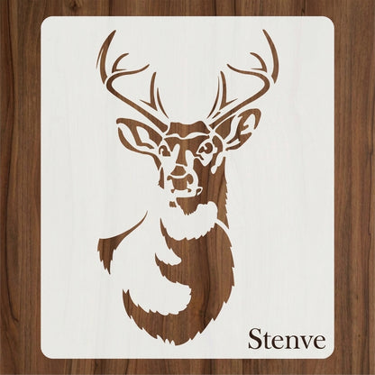 Deer Head Reusable Stencil for Canvas and wall painting.ID# 429