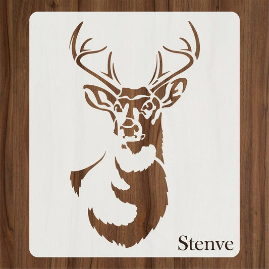 Deer Head Reusable Stencil for Canvas and wall painting.ID# 429