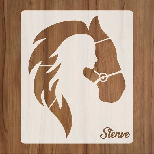 Horse & Girl Reusable Stencil for Canvas and wall painting.ID# 439