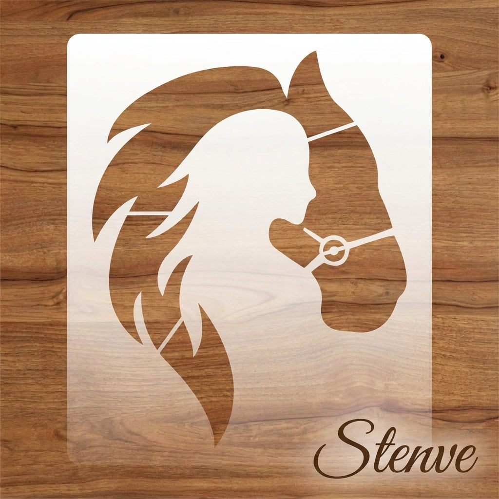 Horse & Girl Reusable Stencil for Canvas and wall painting.ID# 439