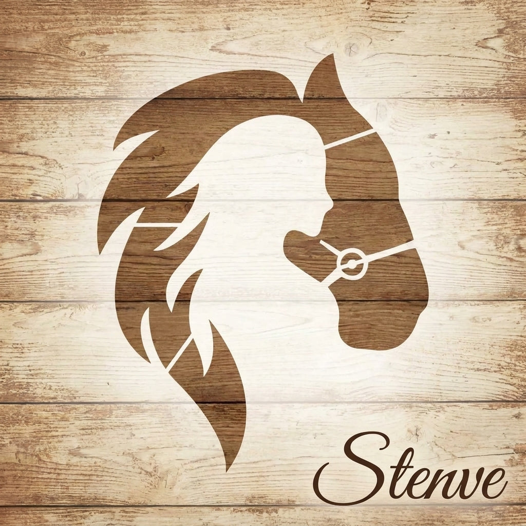 Horse & Girl Reusable Stencil for Canvas and wall painting.ID# 439
