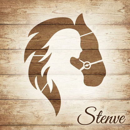 Horse & Girl Reusable Stencil for Canvas and wall painting.ID# 439