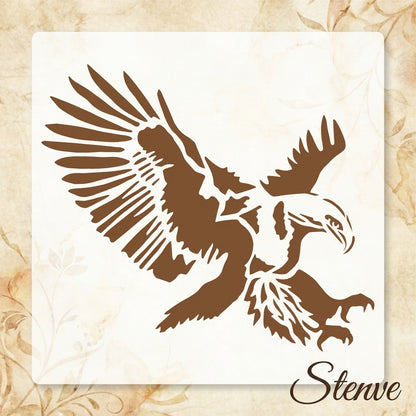Flying Eagle Reusable Stencil for Canvas and wall painting.ID# 427