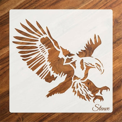 Flying Eagle Reusable Stencil for Canvas and wall painting.ID# 427