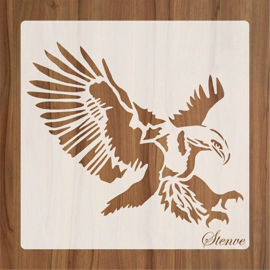 Flying Eagle Reusable Stencil for Canvas and wall painting.ID# 427