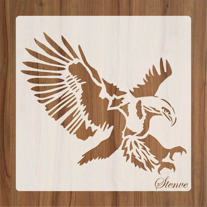 Flying Eagle Reusable Stencil for Canvas and wall painting.ID# 427