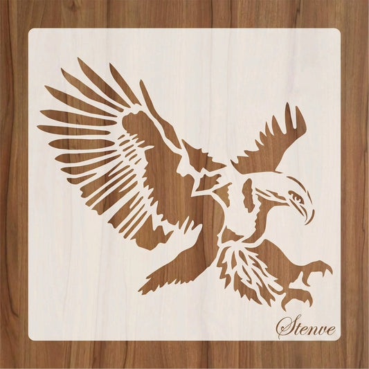 Flying Eagle Reusable Stencil for Canvas and wall painting.ID# 427