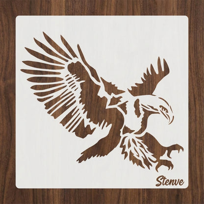 Flying Eagle Reusable Stencil for Canvas and wall painting.ID# 427